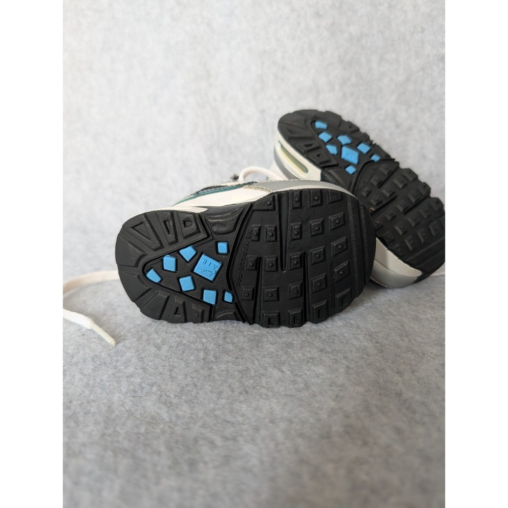 Toddler Nike Air Max Classic Bw Vintage Y2k 2009 Leather Hype 2c White Teal - Picture 6 of 16